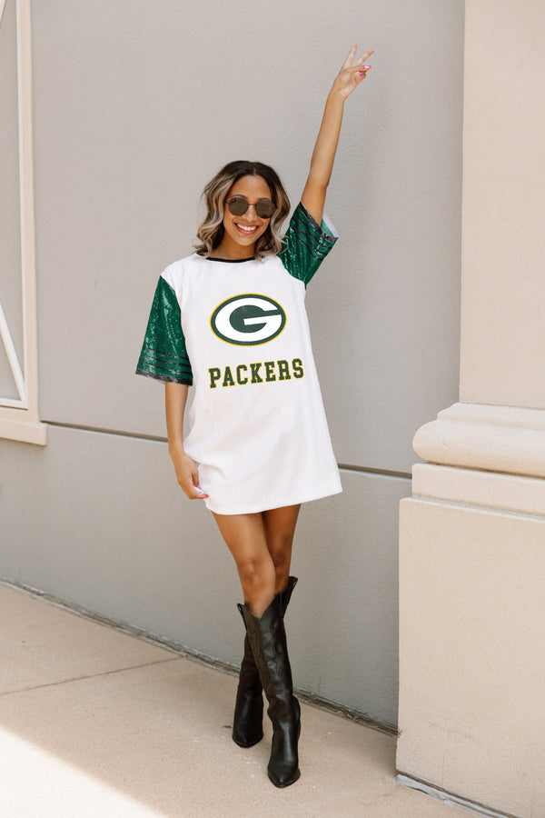 Gameday Couture GREEN BAY PACKERS Chic Champs Sequin Jersey Dress