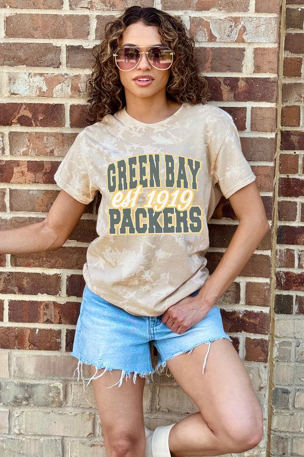 Gameday Couture GREEN BAY PACKERS DEEP ROOTS BLEACH WASH TEE