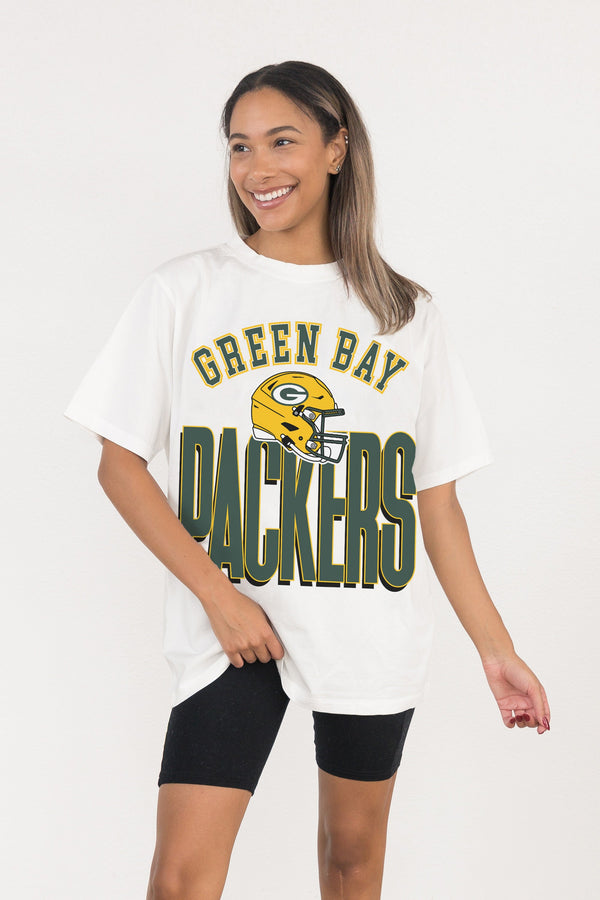 Gameday Couture GREEN BAY PACKERS FIERCE FOCUS WASHED RELAXED FIT TEE