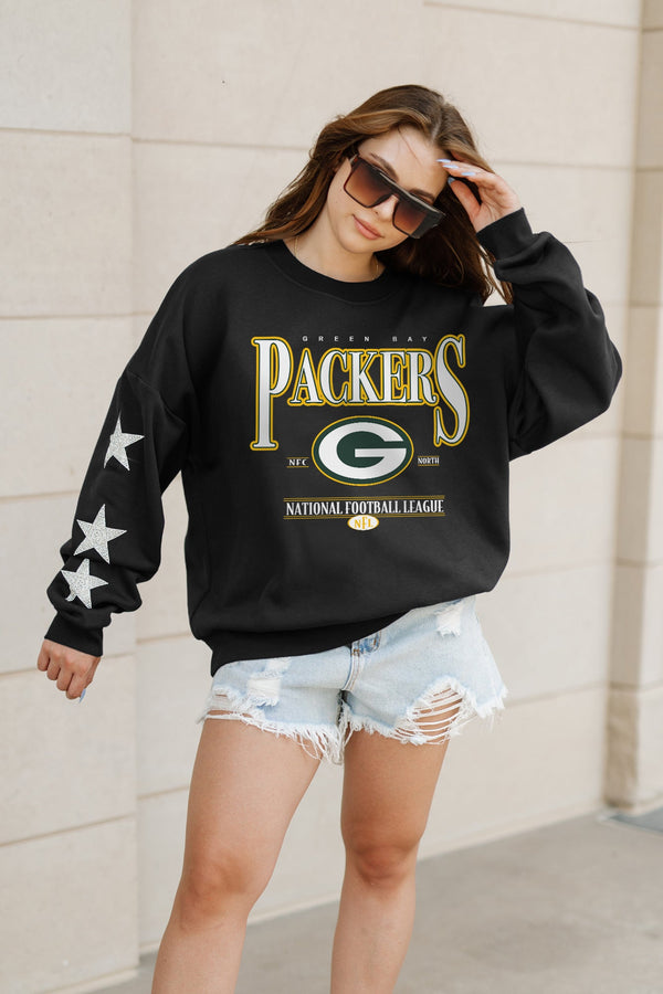 Gameday Couture GREEN BAY PACKERS Gameday Glimmer Embellished Star-Sleeve Pullover