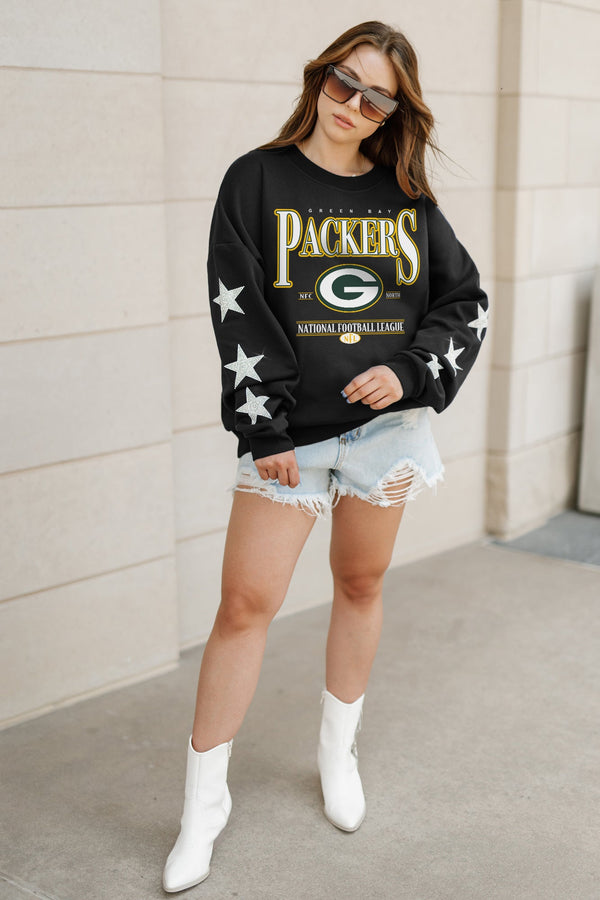 Gameday Couture GREEN BAY PACKERS Gameday Glimmer Embellished Star-Sleeve Pullover