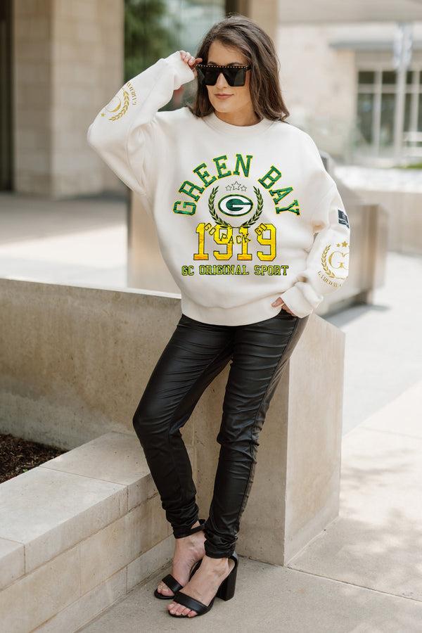 Gameday Couture GREEN BAY PACKERS Gameday Slay Fleece Drop-Shoulder Crewneck