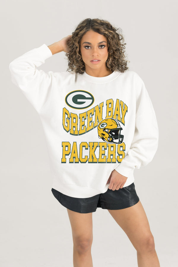 Gameday Couture GREEN BAY PACKERS HARD EARNED PREMIUM FLEECE CREWNECK PULLOVER