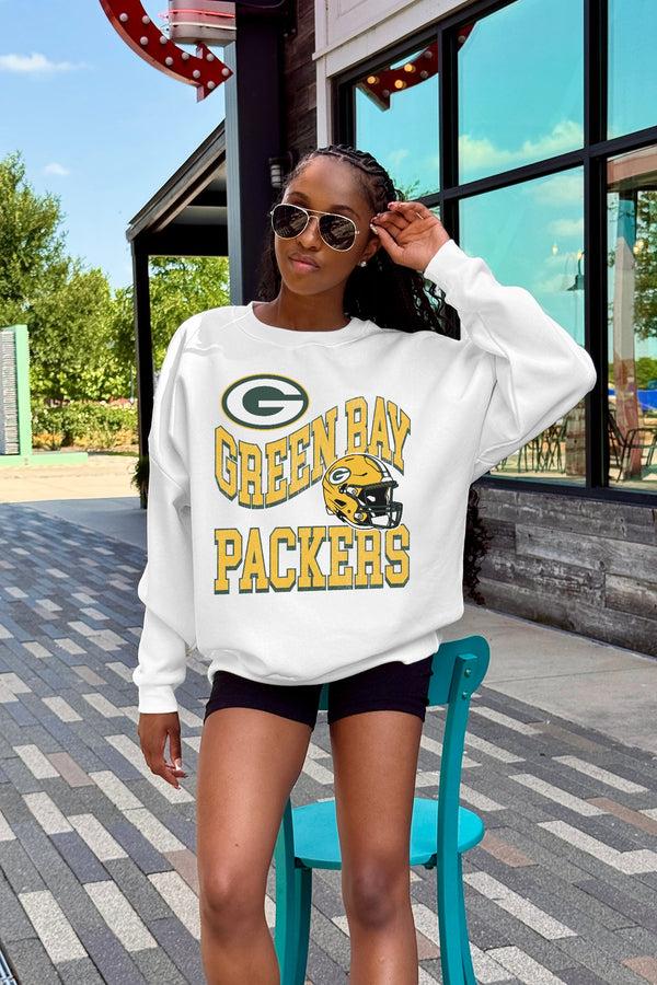 Gameday Couture GREEN BAY PACKERS HARD EARNED PREMIUM FLEECE CREWNECK PULLOVER
