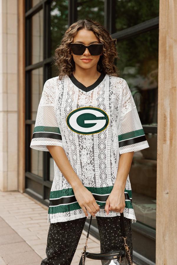 Gameday Couture GREEN BAY PACKERS HIGH NOTE LACE FASHION TOP