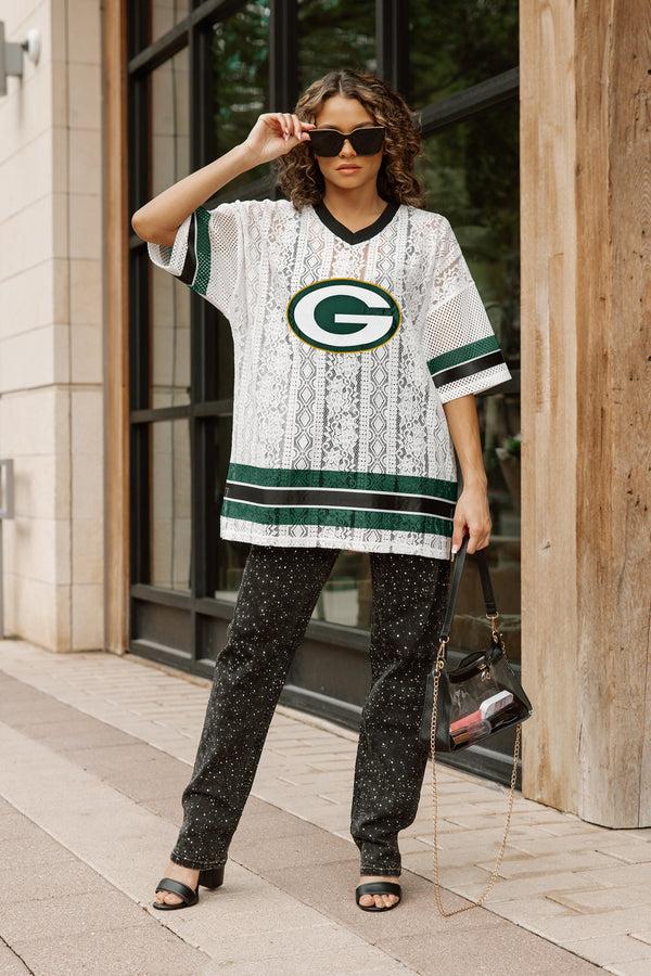 Gameday Couture GREEN BAY PACKERS HIGH NOTE LACE FASHION TOP