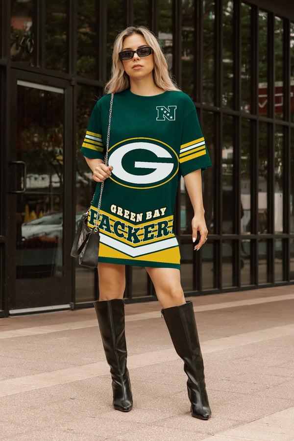 gameday couture GREEN BAY PACKERS PERFECT SCORE RETRO T-SHIRT DRESS