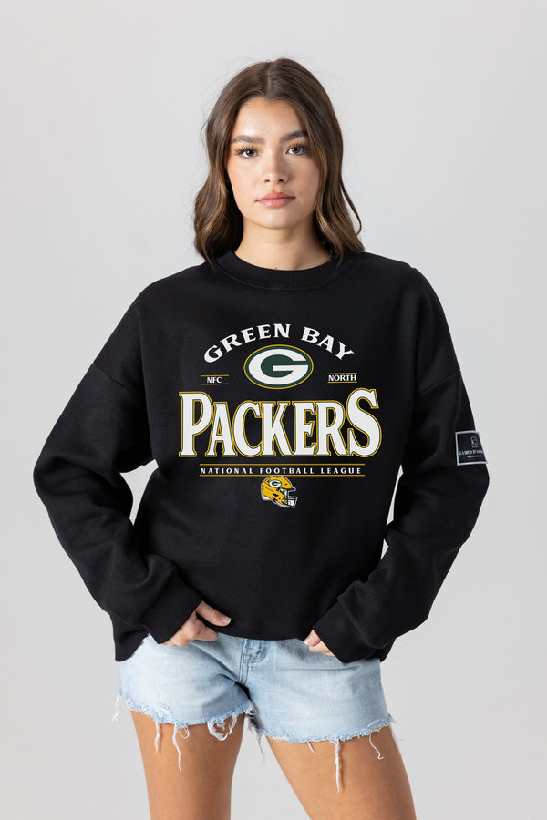 Gameday Couture GREEN BAY PACKERS Players Only Fleece Drop-Shoulder Crew