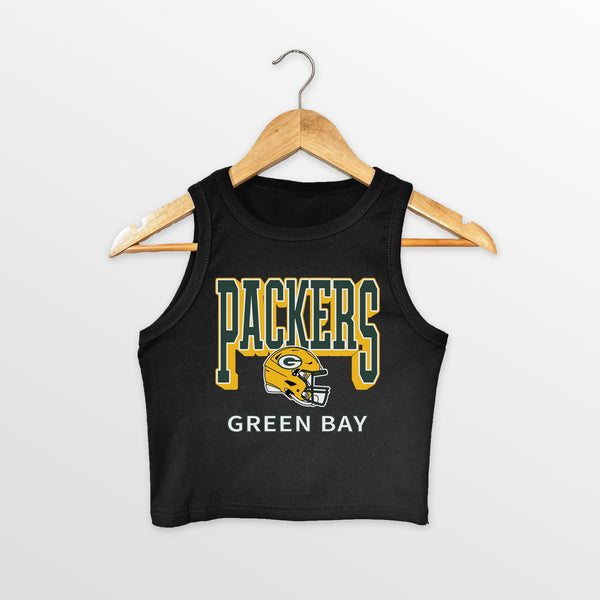 gameday couture GREEN BAY PACKERS PURE VICTORY ESSENTIAL RIBBED CROP TANK