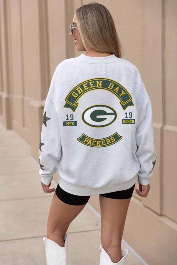 Gameday Couture GREEN BAY PACKERS Ready For It Star-Sleeve Crewneck Pullover