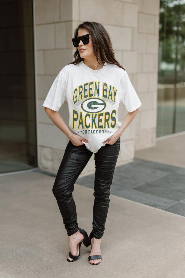gameday couture GREEN BAY PACKERS Shakedown Oversized Crewneck Tee
