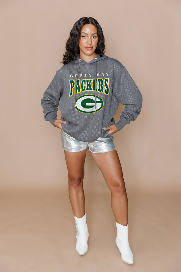 gameday couture GREEN BAY PACKERS Sideline Shimmer Micro-Rhinestone Sweatshirt