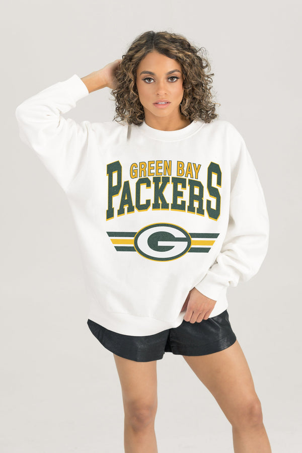 Gameday Couture GREEN BAY PACKERS SWIFT STRIKE PREMIUM FLEECE CREWNECK PULLOVER