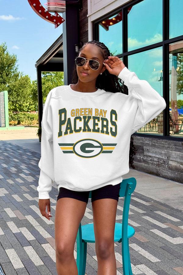 Gameday Couture GREEN BAY PACKERS SWIFT STRIKE PREMIUM FLEECE CREWNECK PULLOVER