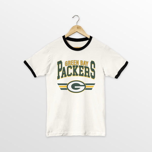 gameday couture GREEN BAY PACKERS SWIFT STRIKE VINTAGE RINGER TEE