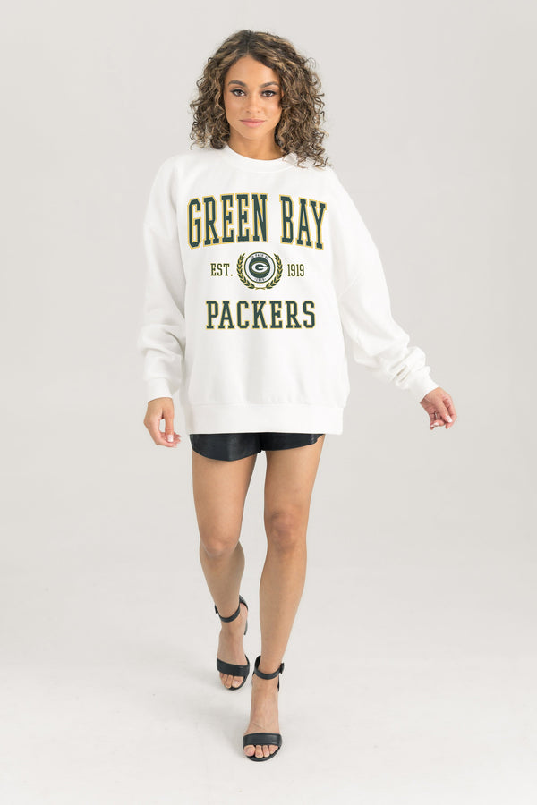 gameday couture GREEN BAY PACKERS Timeless Triumph Fleece Crewneck Pullover