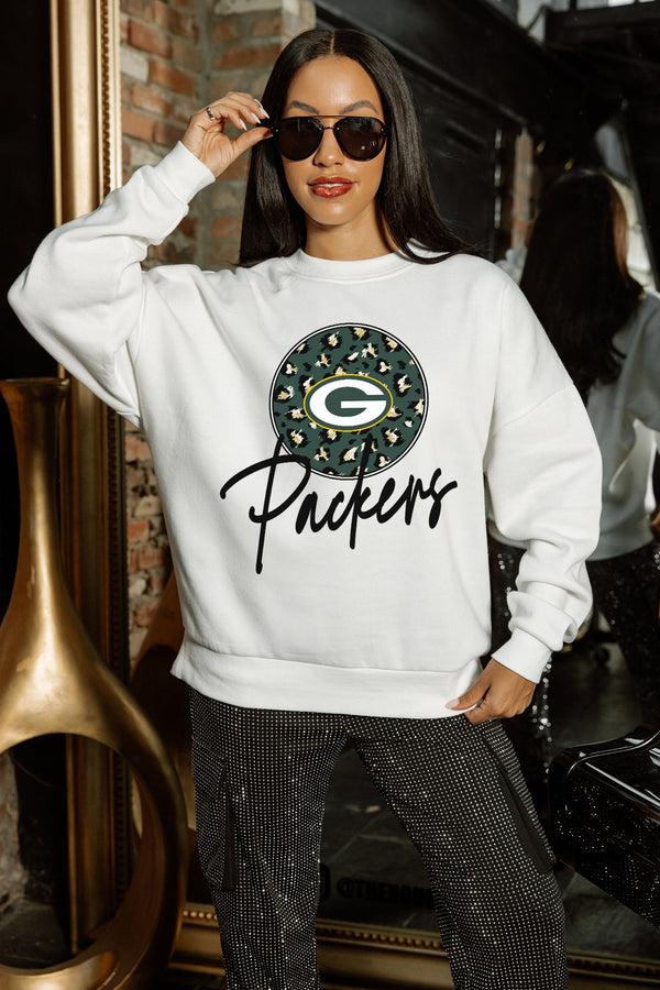 Gameday Couture GREEN BAY PACKERS WILD BREAKTHROUGH PREMIUM FLEECE CREWNECK PULLOVER