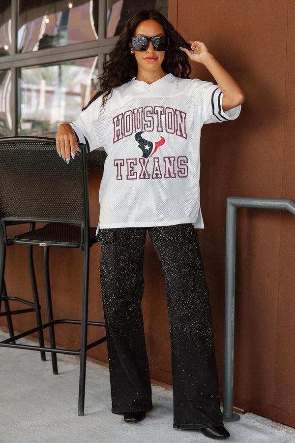 gameday couture HOUSTON TEXANS A Step Ahead Oversized Mesh Tee