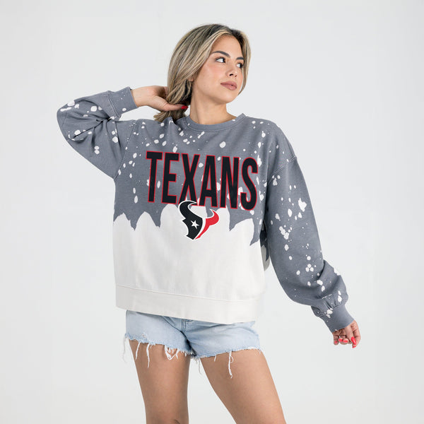 Gameday Couture HOUSTON TEXANS CASUAL FAN LONG-SLEEVE FRENCH TERRY PULLOVER