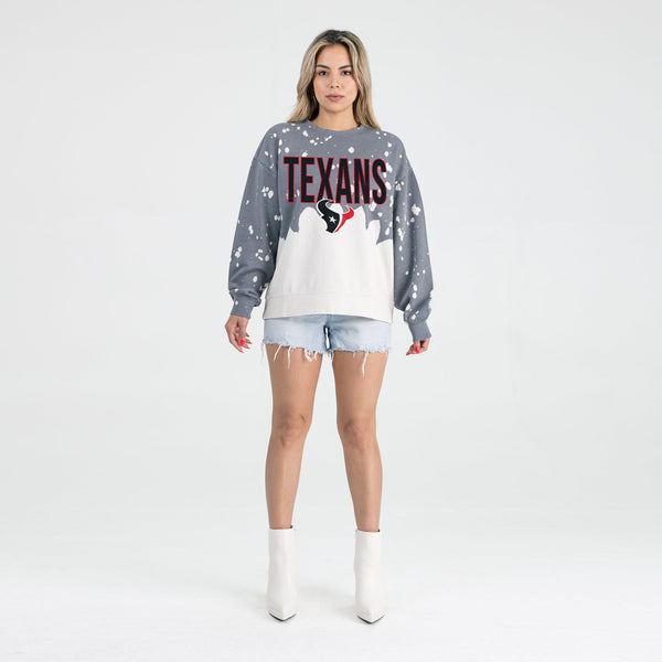 Gameday Couture HOUSTON TEXANS CASUAL FAN LONG-SLEEVE FRENCH TERRY PULLOVER