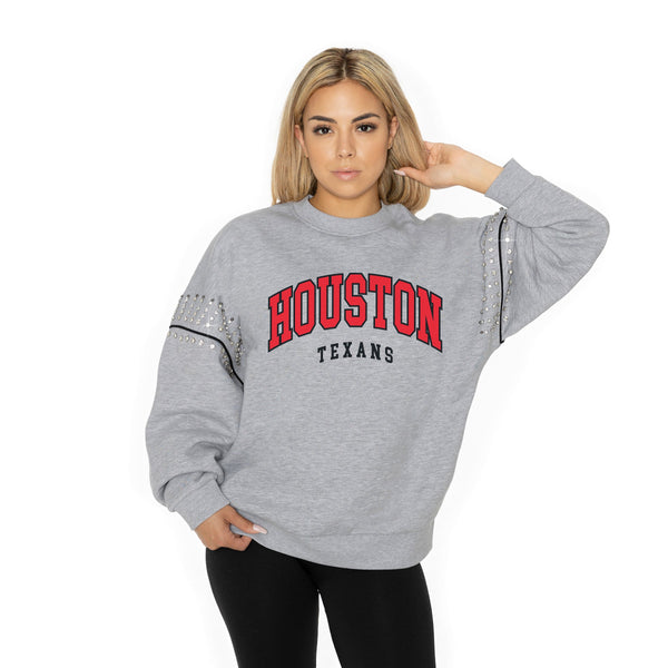 gameday couture HOUSTON TEXANS Competitive Edge Jewel-Trim Pullover