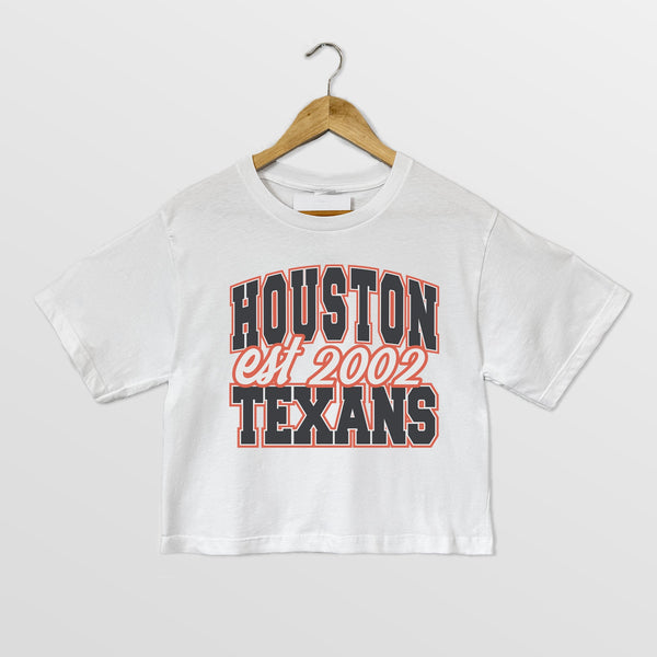 gameday couture HOUSTON TEXANS DEEP ROOTS BOXY FIT CROPPED TEE
