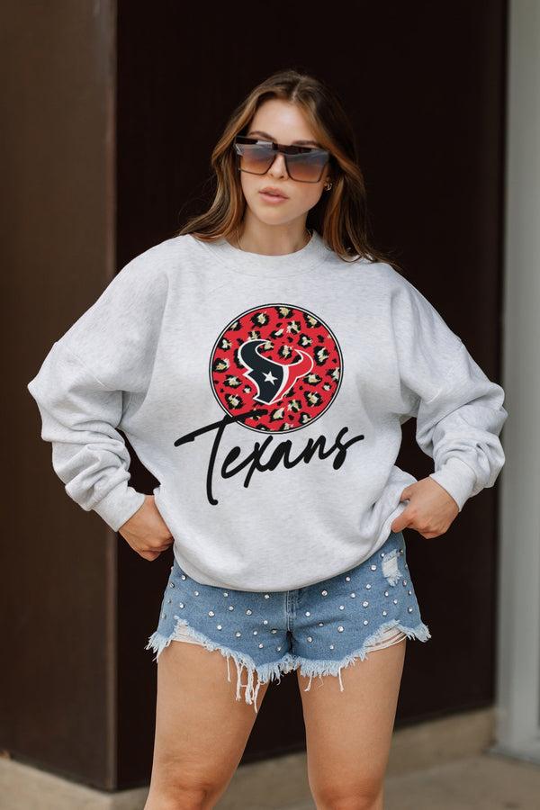 Gameday Couture HOUSTON TEXANS Going Wild Fleece Drop-Shoulder Pullover
