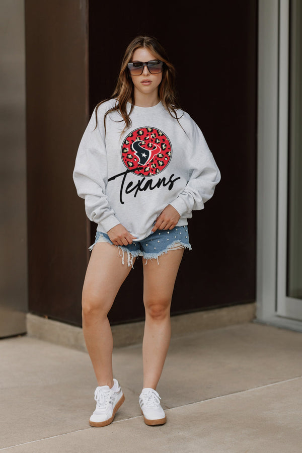 Gameday Couture HOUSTON TEXANS Going Wild Fleece Drop-Shoulder Pullover