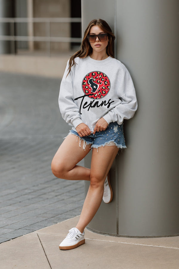 gameday couture HOUSTON TEXANS Going Wild Fleece Drop-Shoulder Pullover