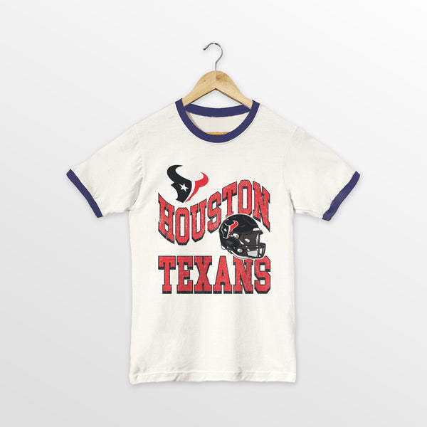 gameday couture HOUSTON TEXANS HARD EARNED VINTAGE RINGER TEE