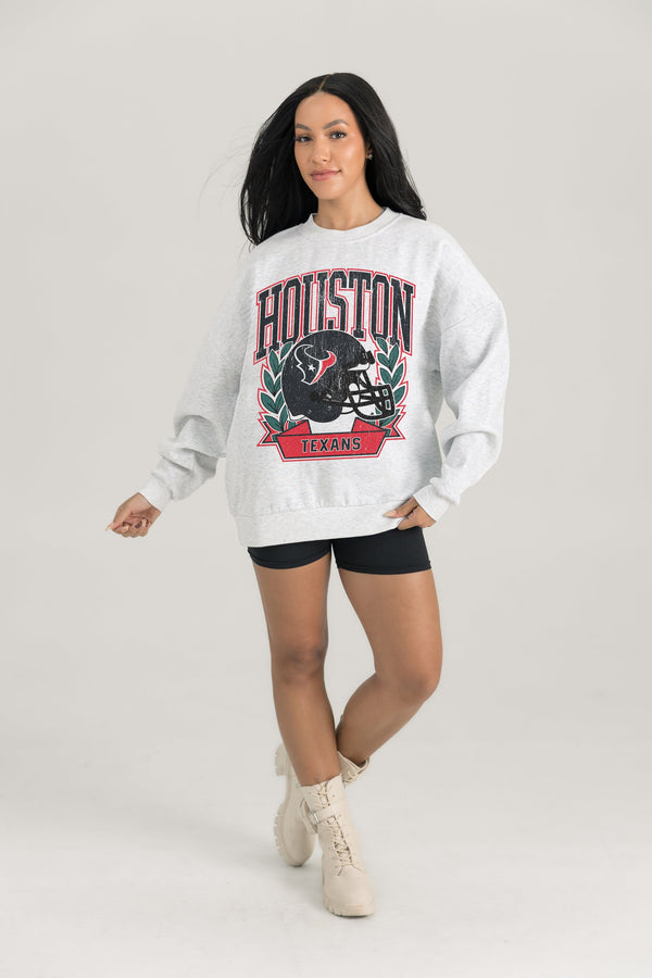 gameday couture HOUSTON TEXANS Heritage Fleece Crewneck Pullover