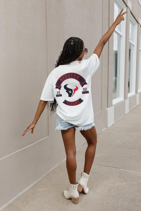 gameday couture HOUSTON TEXANS Out Of Bounds Oversized Crewneck Tee