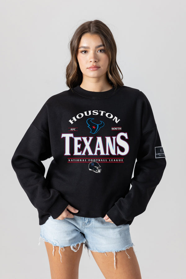 Gameday Couture HOUSTON TEXANS Players Only Fleece Drop-Shoulder Crew