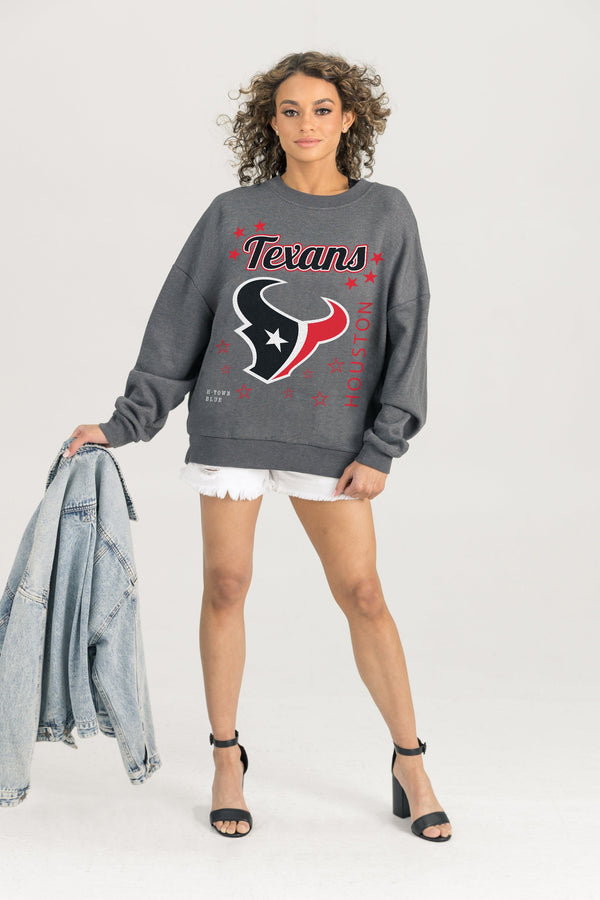 Gameday Couture HOUSTON TEXANS Ready To Rumble Fleece Crewneck Pullover