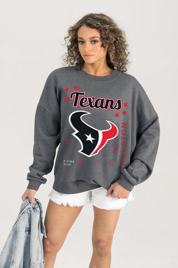 gameday couture HOUSTON TEXANS Ready To Rumble Fleece Crewneck Pullover