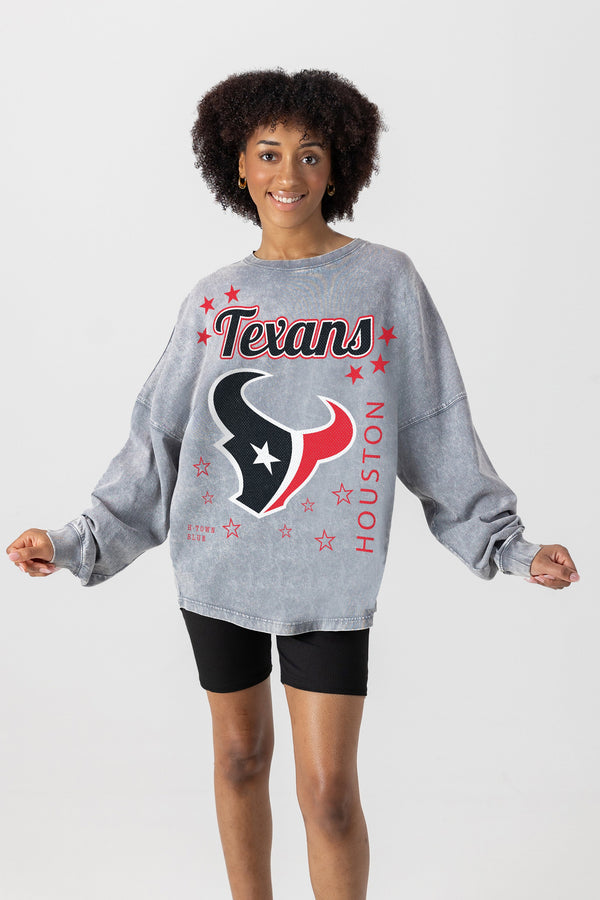gameday couture HOUSTON TEXANS Starbound Oversized Long-Sleeve Tee
