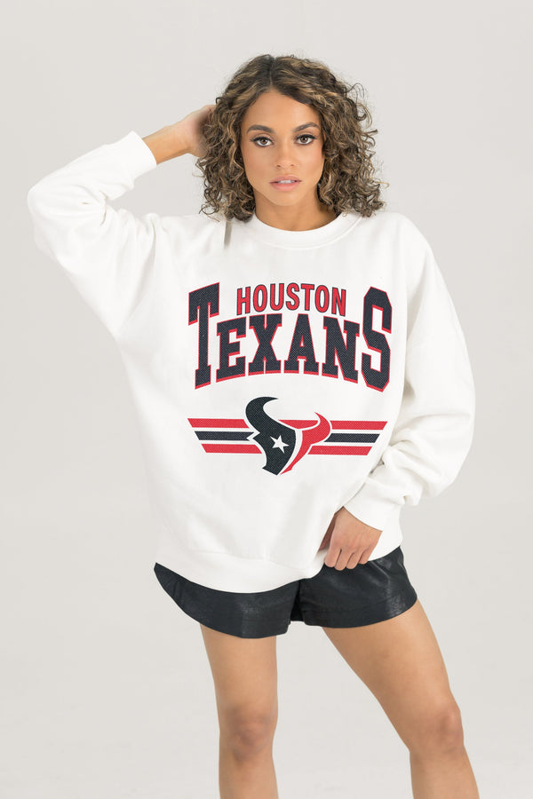 Gameday Couture HOUSTON TEXANS SWIFT STRIKE PREMIUM FLEECE CREWNECK PULLOVER