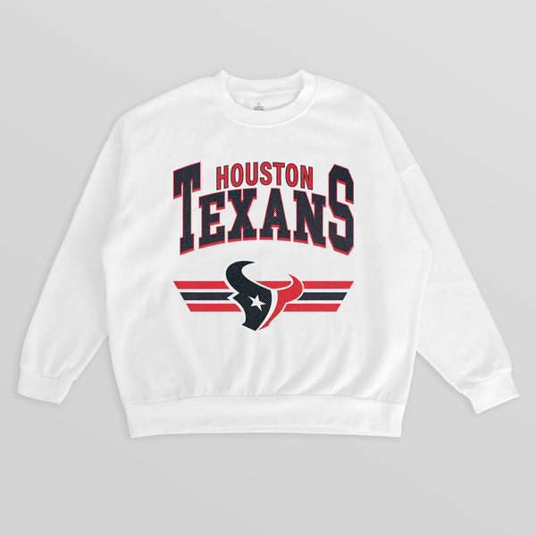 gameday couture HOUSTON TEXANS SWIFT STRIKE PREMIUM FLEECE CREWNECK PULLOVER
