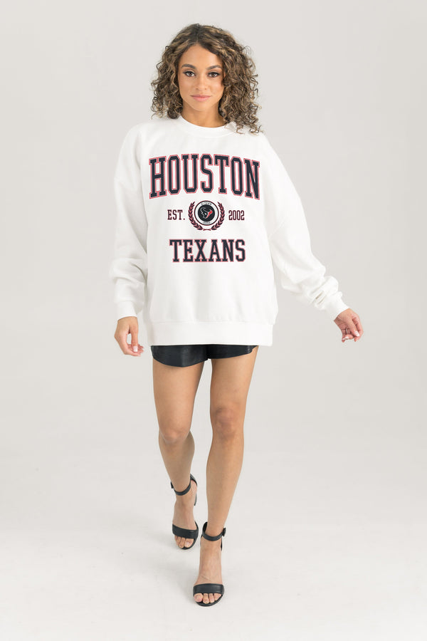 gameday couture HOUSTON TEXANS Timeless Triumph Fleece Crewneck Pullover
