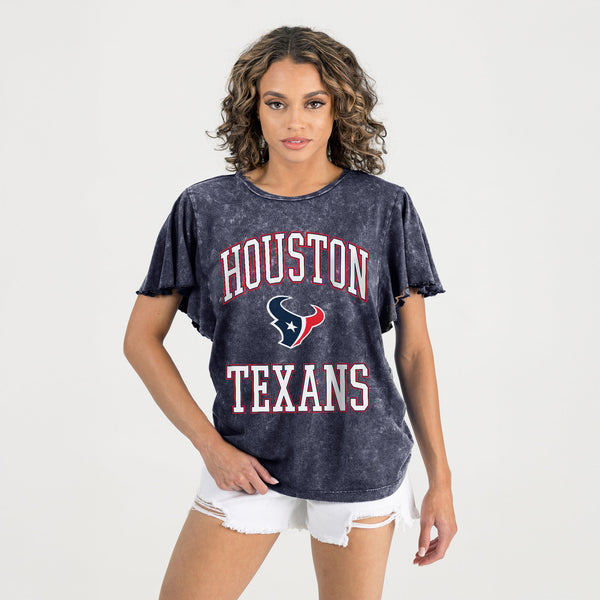 Gameday Couture HOUSTON TEXANS VICTORY MODE FLUTTER SLEEVE TEE IN NAVY