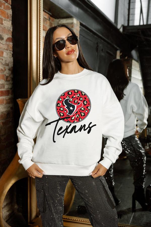 Gameday Couture HOUSTON TEXANS WILD BREAKTHROUGH PREMIUM FLEECE CREWNECK PULLOVER