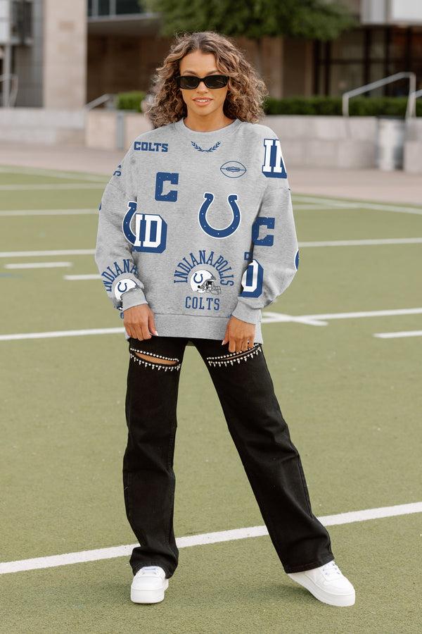 Gameday Couture INDIANAPOLIS COLTS ALWAYS ON REPEAT PREMIUM FLEECE CREW SWEATSHIRT