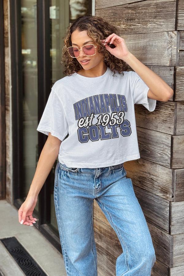 Gameday Couture INDIANAPOLIS COLTS DEEP ROOTS BOXY FIT CROPPED TEE