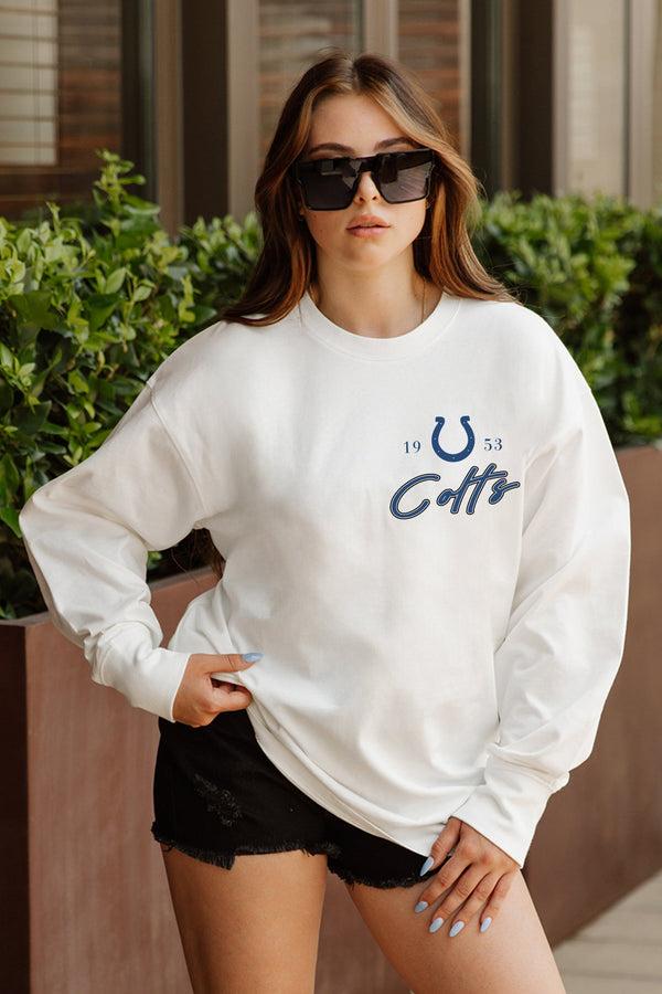 gameday couture INDIANAPOLIS COLTS Double Move Oversized Long-Sleeve Tee