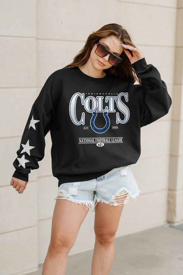 Gameday Couture INDIANAPOLIS COLTS Gameday Glimmer Embellished Star-Sleeve Pullover