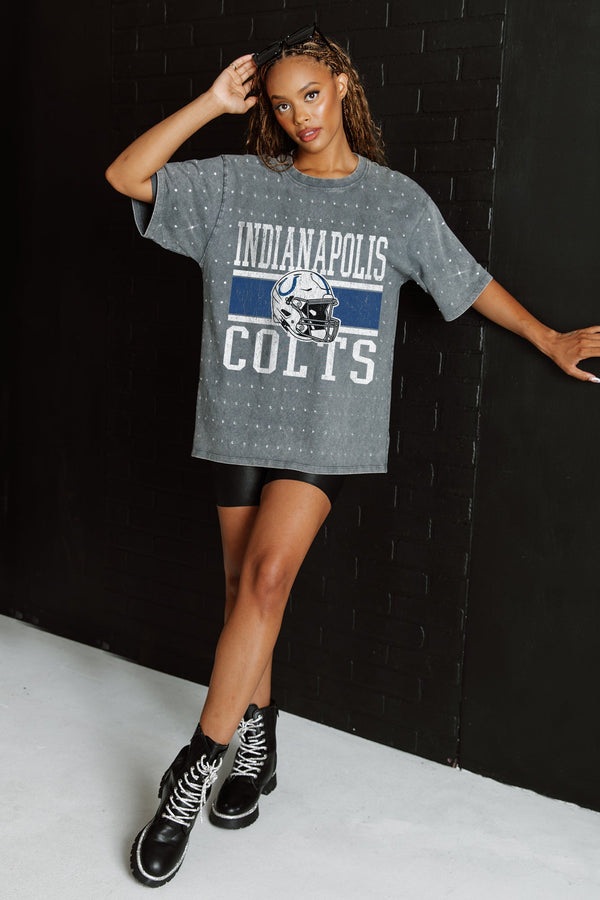 Gameday Couture INDIANAPOLIS COLTS On The Ball Mini Rhinestone Tee