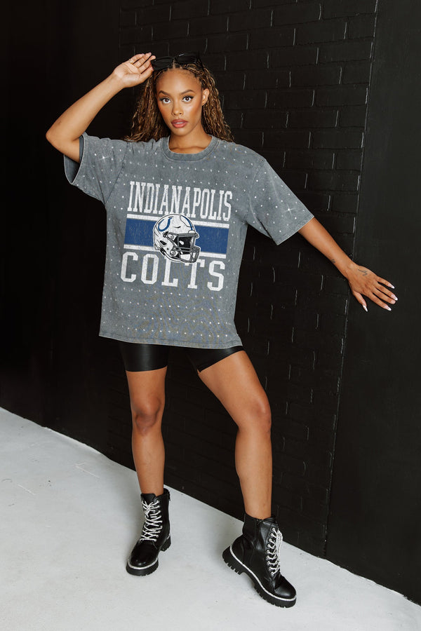 gameday couture INDIANAPOLIS COLTS On The Ball Mini Rhinestone Tee