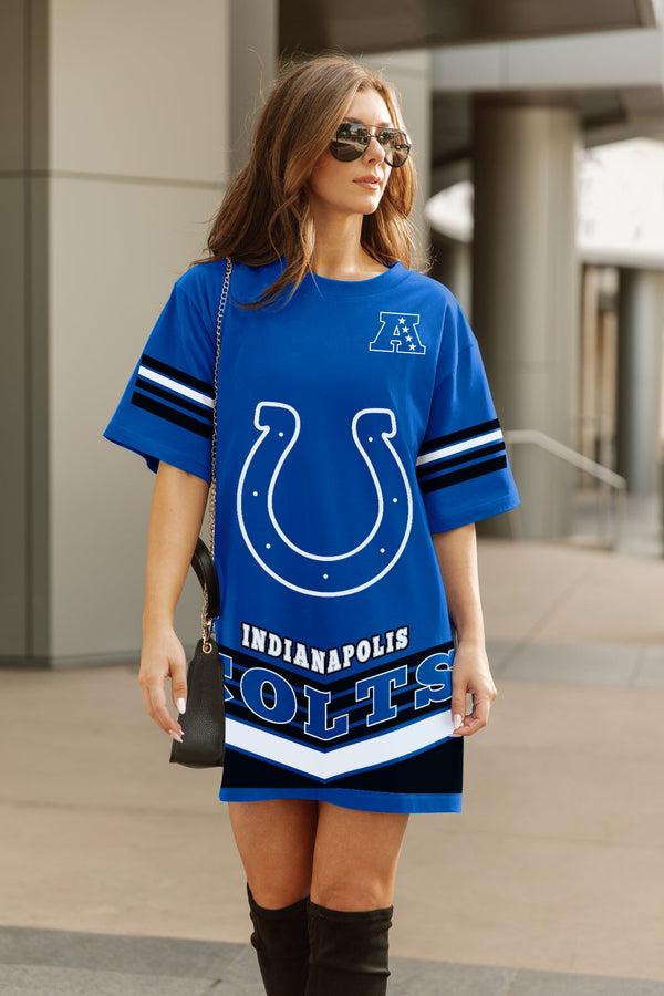 Gameday Couture INDIANAPOLIS COLTS PERFECT SCORE RETRO T-SHIRT DRESS