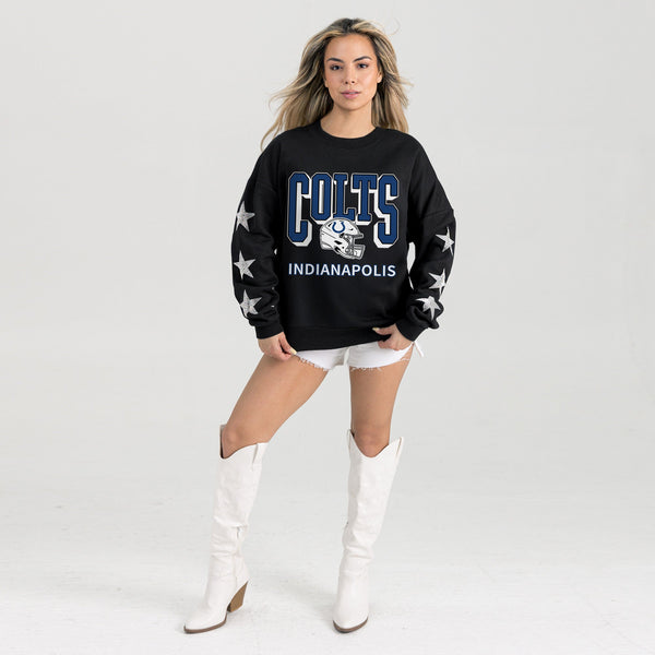 Gameday Couture INDIANAPOLIS COLTS PURE VICTORY STAR EMBELLISHED CREW SWEATSHIRT