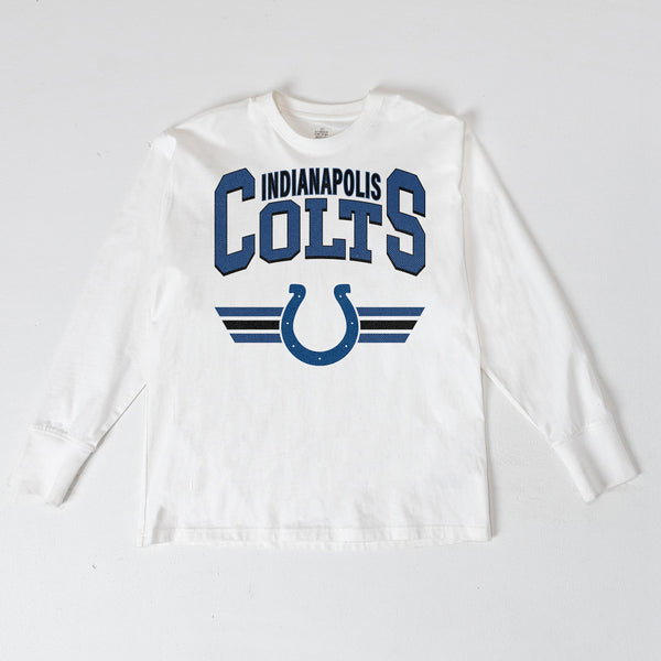 gameday couture INDIANAPOLIS COLTS SWIFT STRIKE ESSENTIAL RELAXED FIT LONG SLEEVE TEE